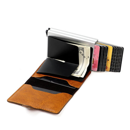 Everyday Essential | RFID Blocking Leather Wallet with Pop-Up Card Holder | Slim Design for Secure Access 2