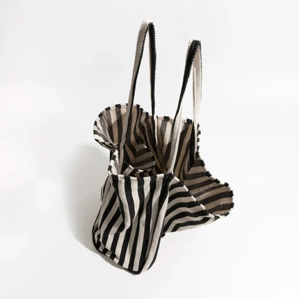 Everyday Essentials | Canvas Tote Bag with Striped Design & Long Handles | Durable and Stylish for Daily Use 3