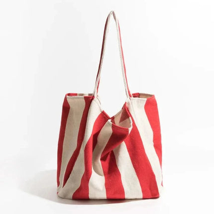 Everyday Essentials | Canvas Tote Bag with Striped Design & Long Handles | Durable and Stylish for Daily Use 8