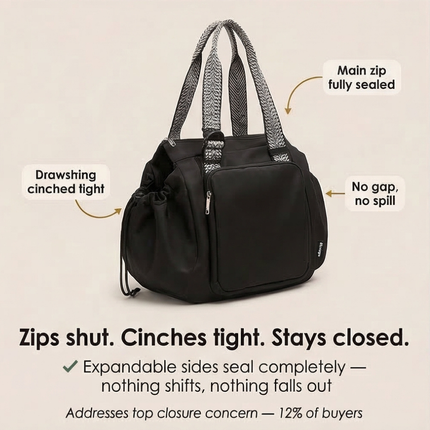 Everyday Tote Bag | Versatile 15-Pocket Design with Convertible Straps | Lightweight Water-Resistant for Ultimate Organization 6