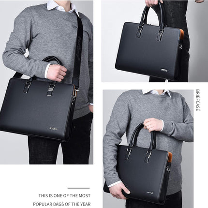 Executive Leather Briefcase | Multi-Compartment Design with Padded Handles | Perfect Laptop Briefcase for Men 3