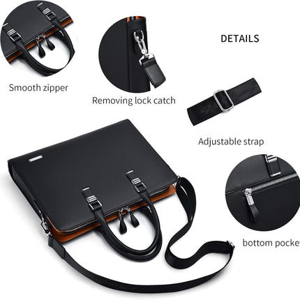 Executive Leather Briefcase | Multi-Compartment Design with Padded Handles | Perfect Laptop Briefcase for Men 6