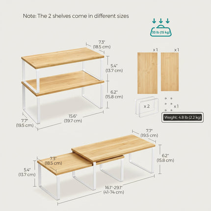 Expandable Kitchen Organizer | Stackable Metal Storage Shelves for Efficient Pantry Organization 2