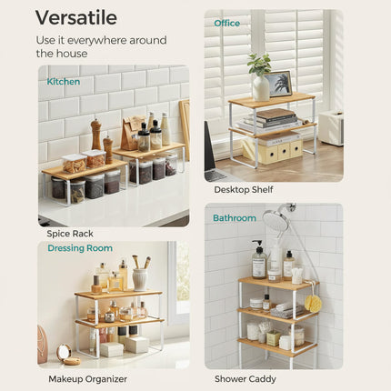 Expandable Kitchen Organizer | Stackable Metal Storage Shelves for Efficient Pantry Organization 6