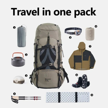 Explorer's Choice | Large-Capacity Hiking Backpack with Durable Nylon Design | Ideal Hiking Gear for Outdoor Adventures 3