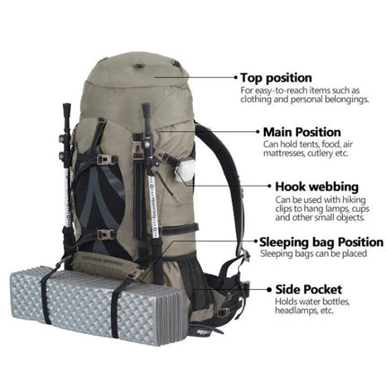 Explorer's Choice | Large-Capacity Hiking Backpack with Durable Nylon Design | Ideal Hiking Gear for Outdoor Adventures 5