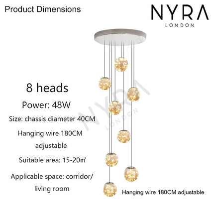 Staircase Chandelier, Glass Bubble Chandelier with LED Bulbs – image 11