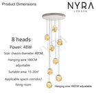 Staircase Chandelier, Glass Bubble Chandelier with LED Bulbs – image 11