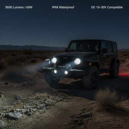 Car LED Light, Long Range Driving Light 9-36V with Aluminum Housing