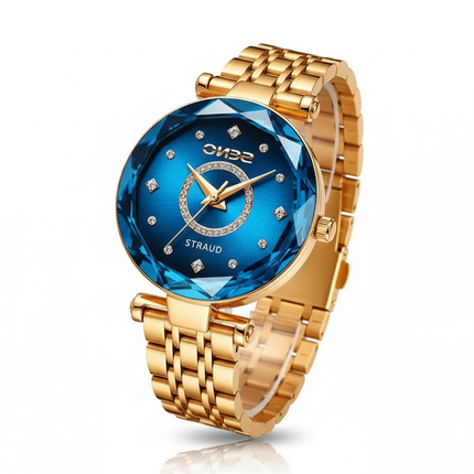 Womens Watches with Sunburst Dial, Elegant Watch for Women, Ladies Wristwatch with Rose Gold Accents, Dainty Watch