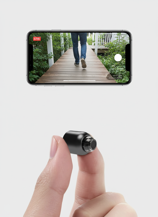 Mini Security Camera for Home, 1080p WiFi Camera with Night Vision and Motion Detection, Nanny Cam for Baby and Pet
