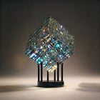 Crystal Suncatchers, Rainbow Prism Cube Sun Catcher with Optional Vase, Home Decor and Room Decor for Desk or Shelf