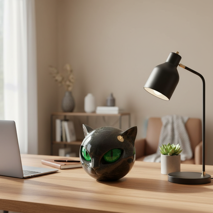 Cat Sculpture, Statue for Coffee Table Decor and Office Decor