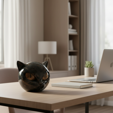 Cat Sculpture, Resin Cat Figurine for Home Decor