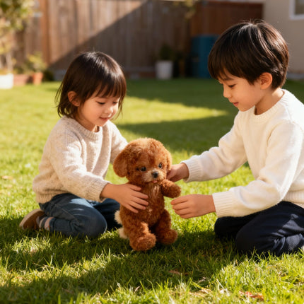 Robot Dog for Kids, Interactive Robot Puppy with Walking and Barking, Plush Toy Dog That Wags Its Tail, Robotic Pet Gift