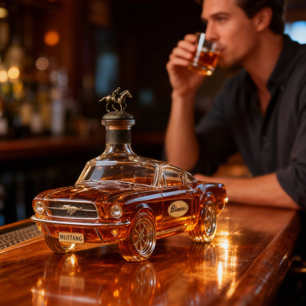 Whiskey Decanter, Car Shaped Glass Liquor Bottle for Bourbon and Spirits, Decorative Whiskey Bottle for Home Bar Decor