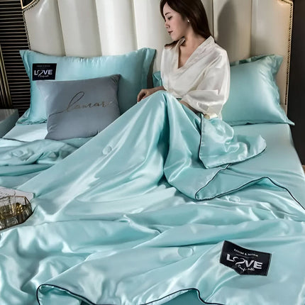 FLUFFINA | Premium Satin Silk Bedding Set with Hypoallergenic Features | All-Season Comfort for Luxurious Sleep 1