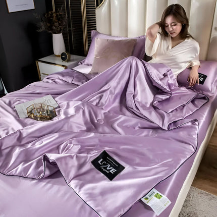 FLUFFINA | Premium Satin Silk Bedding Set with Hypoallergenic Features | All-Season Comfort for Luxurious Sleep 15