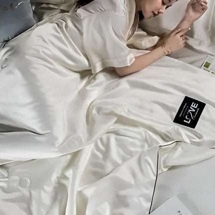 FLUFFINA | Premium Satin Silk Bedding Set with Hypoallergenic Features | All-Season Comfort for Luxurious Sleep 8