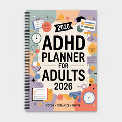 2026 Planner, Weekly Planner for ADHD Adults, Daily Planner with Goal Tracking and Time Blocking