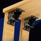 Folding Metal Bracket Heavy Duty, Self Locking Corner Bracket for Table Legs, Collapsible Steel Bracket, 2 Pack