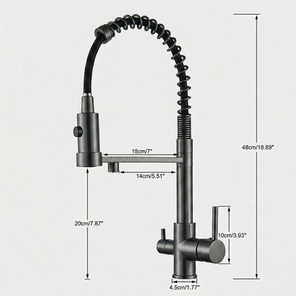 Kitchen Faucet with Sprayer, 3 Way Filtered Water Faucet with Pull Down Spray Head – image 4