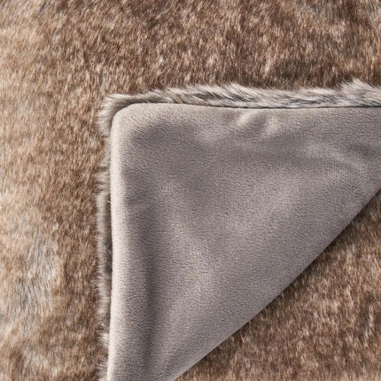 Soft Brown Faux Fur Blanket, Reversible Cozy Blanket