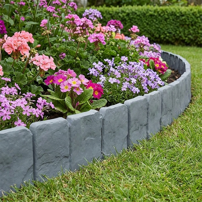 Faux Stone Garden Edging Panels | Easy Installation & Flexible Design for Beautiful Borders 1