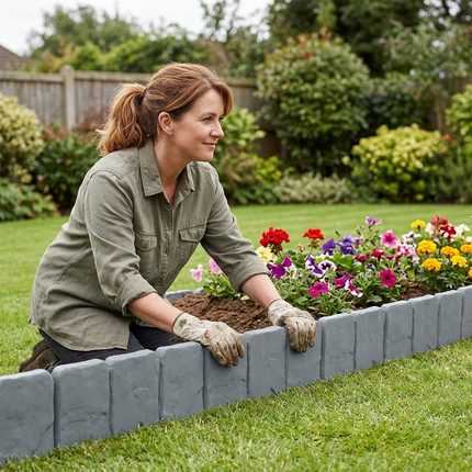 Faux Stone Garden Edging Panels | Easy Installation & Flexible Design for Beautiful Borders 3