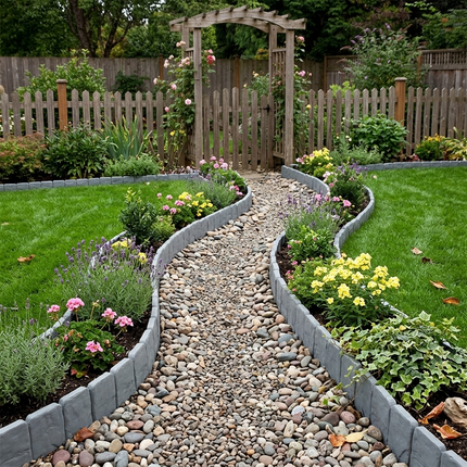 Faux Stone Garden Edging Panels | Easy Installation & Flexible Design for Beautiful Borders 4