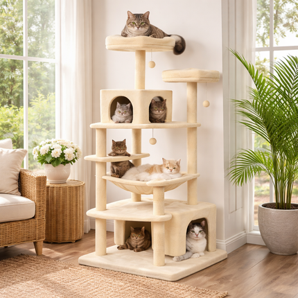 Feline Haven | Cat Tree for Large Cats with Spacious Condo & Sisal Scratching Posts | Ultimate Relaxation for Indoor Play 5