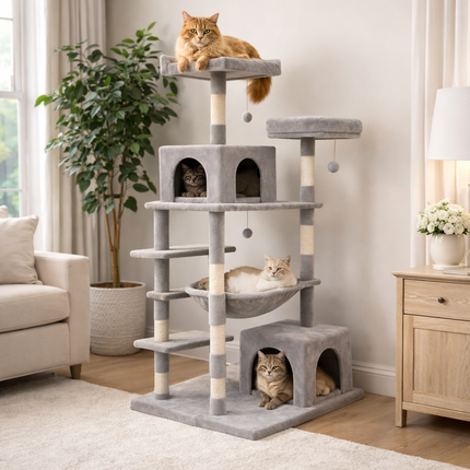 Feline Haven | Cat Tree for Large Cats with Spacious Condo & Sisal Scratching Posts | Ultimate Relaxation for Indoor Play 6
