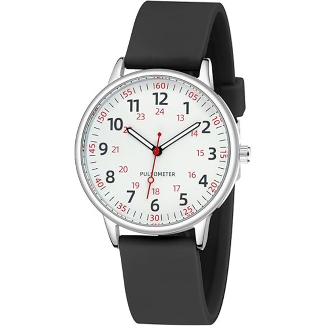 Femke | Waterproof Nurse Watch with Clear Second Hand | Durable Silicone Band for Comfort 0