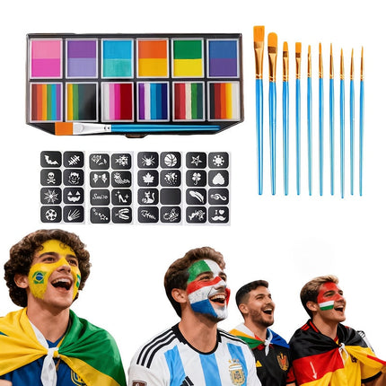 Festival Glow | Neon Face Paint Set with UV Reactive Colors | Easy Application for Vibrant Designs 5