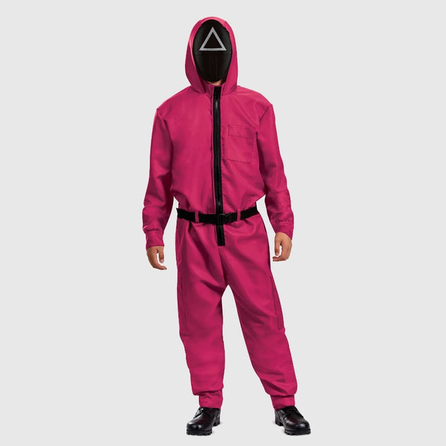 Festive Costume Collection | Halloween Jumpsuit Costume with Mask & Belt | Complete Outfit for Themed Parties 0