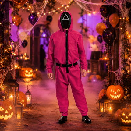 Festive Costume Collection | Halloween Jumpsuit Costume with Mask & Belt | Complete Outfit for Themed Parties 1