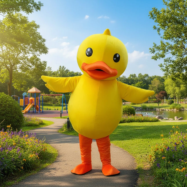 Festive Duck Costume | Funny Duck Mascot Outfit with Comfortable Fit | Perfect for Halloween and Parties 0
