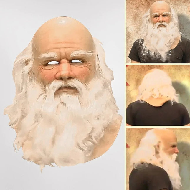 Festive Santa Mask | Realistic Beard Design for Holiday Cheer 0