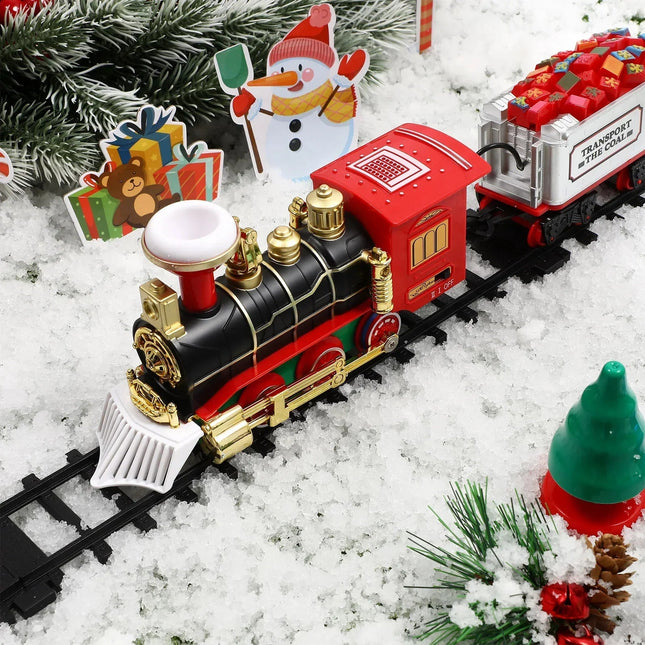 Festive Train Set | Electric Christmas Train with Smoke Effect & Lights | Interactive Play for Kids 1