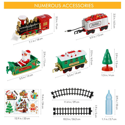 Festive Train Set | Electric Christmas Train with Smoke Effect & Lights | Interactive Play for Kids 3
