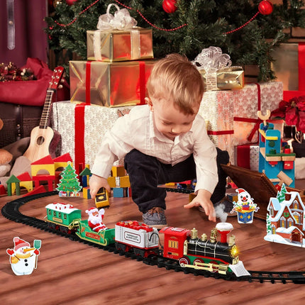Festive Train Set | Electric Christmas Train with Smoke Effect & Lights | Interactive Play for Kids 5