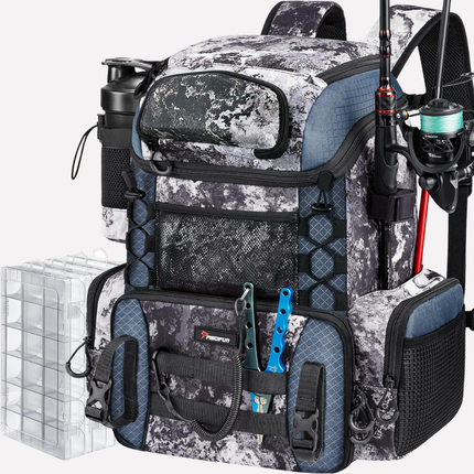 Fishing Tackle Backpack with Adjustable Harness & Rod Holder | Organized Gear for Comfortable Journeys 4