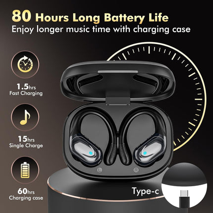 FitSyncbud | Gym Earbuds with Secure-Fit Design & 80-Hour Battery Life | Waterproof Audio for Intense Workouts 1