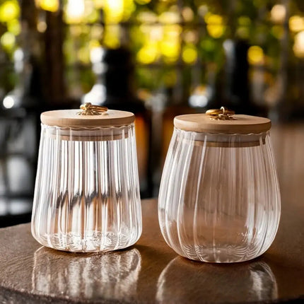 Glass Jar with Wooden Lid, Glass Canister for Loose Leaf Tea and Kitchen Organization – image 7