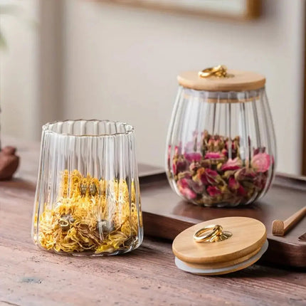 Glass Jar with Wooden Lid, Glass Canister for Loose Leaf Tea and Kitchen Organization – image 5