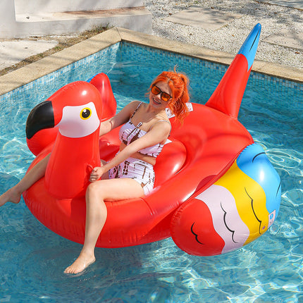 Flamingo Pool Float | Colorful Inflatable Island with Spacious Lounge Area | Perfect for Summer Fun 0