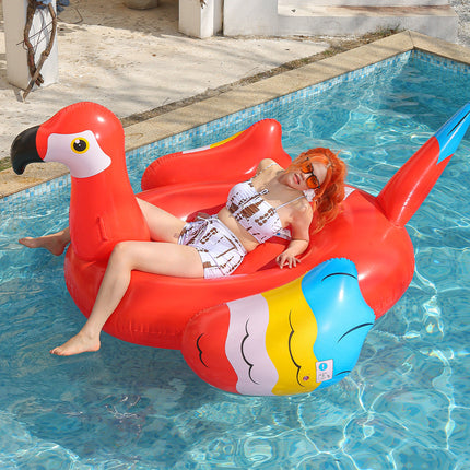 Flamingo Pool Float | Colorful Inflatable Island with Spacious Lounge Area | Perfect for Summer Fun 1