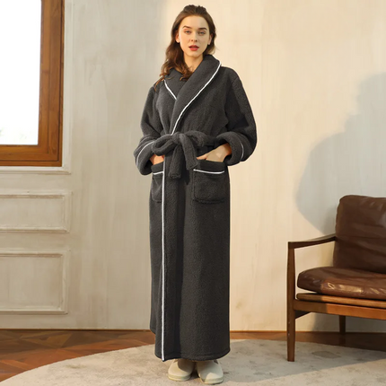 Flannel Winter Bathrobe | Men's Robe with Adjustable Sash | Cozy Comfort for Cold Days 11