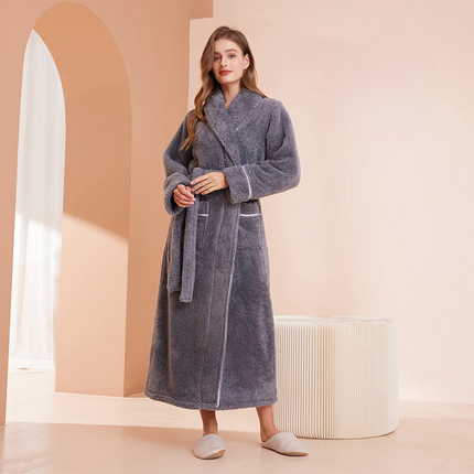 Flannel Winter Bathrobe | Men's Robe with Adjustable Sash | Cozy Comfort for Cold Days 14