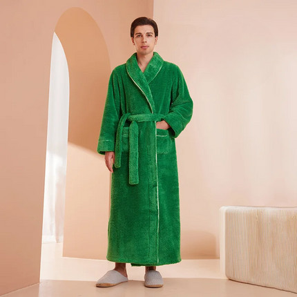 Flannel Winter Bathrobe | Men's Robe with Adjustable Sash | Cozy Comfort for Cold Days 2